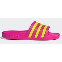 adidas Women/'s Adilette Aqua Slides Flip-Flop, Shock Pink/Solar Slime/Shock Pink, 5 UK