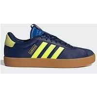adidas Women/'s VL Court 3.0 Shoes, Dark Blue/hi-res Yellow/Gold met., 7 UK
