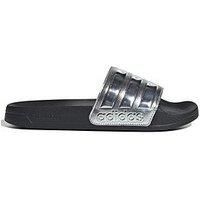 adidas Unisex Adilette Shower Slides Flip-Flop, core Black/Silver met./Silver met, 4 UK