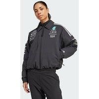 adidas Women/'s MERCEDES - AMG PETRONAS FORMULA ONE TEAM TEAM JACKET WOMEN, Black/White, XXS