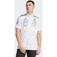 adidas Men/'s Mercedes - AMG Petronas Formula ONE Team Team Polo White Men, White Melange/Black, S
