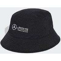 adidas Unisex Mercedes - AMG Petronas Formula ONE Team Mechanics Bucket HAT, Black/Reflective Silver, S