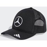adidas Unisex Mercedes - AMG Petronas Formula ONE Team Snapback Star Trucker Cap, Black/White, M