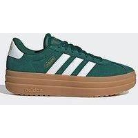 adidas Women/'s VL Court Bold Shoes, Collegiate Green/Cloud White/Gold Metallic, 8 UK