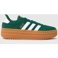 adidas Women/'s VL Court Bold Shoes, Collegiate Green/Cloud White/Gold Metallic, 4 UK
