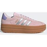 adidas VL Court Bold Shoes Junior, Clear Pink/Silver Metallic/Gold Metallic, 4.5 UK Child