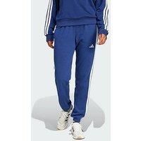 adidas Women/'s Essentials 3-Stripes French Terry Cuffed Pants, Semi Turbo/White, XXS