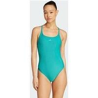 adidas Women/'s ICONISEA Ribbed Padded Thin Straps Swimsuit 28"