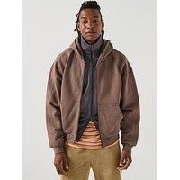 Adidas Originals Mens Premium Essentials Full-Zip Hoodie - Brown