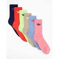 Adidas Originals Unisex Trefoil Crew Sock 6 Pack - Multi