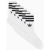 Adidas Originals Unisex 3 Stripe Crew Socks 6 Pack - White