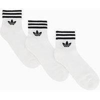 Adidas Originals Women'S 3 Stripe Ankle Socks 3 Pack - White