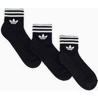 Adidas Originals Women'S 3 Stripe Ankle Socks 3 Pack - Black