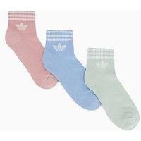 Adidas Originals Women'S 3 Stripe Ankle Socks 3 Pack - Multi