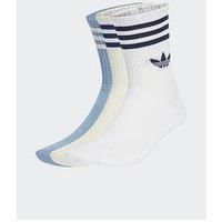 Adidas Originals Men'S 3 Stripe Crew Socks 3 Pack - Multi