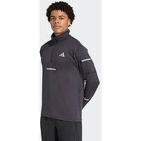 Adidas Mens Running Adi365 Warm 1/2 Zip Top - Black