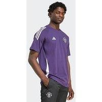 Manchester United Adidas T-Shirt MENS Purple Cotton Tiro 25 Competition