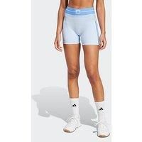 Adidas Womens Training Hyperglam Rib Bike Shorts - Blue