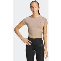 Adidas Womens Training Hyperglam Rib Baby Tee - Brown