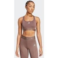 Adidas Womens Training Hyperglam Mid Support C-D Cup Sports Bra - Brown