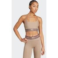 Adidas Womens Training Hyperglam Rib Bralette - Brown