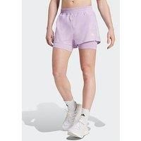 adidas Women/'s Own The Run Climacool 2in1 Short, Powder Plum, XL