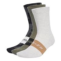 adidas Unisex TERREX MULTI 3 PACK SOCK, Black/Olive Strata/White, 6.5-8