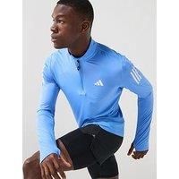 adidas Men/'s Own the Run Half-Zip Jacket, Blue Fusion, M