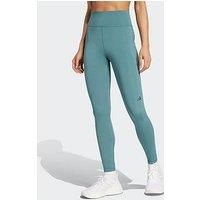 adidas Own The Run 7/8 Running Leggings Womens Gym Ladies Phone Pocket Green