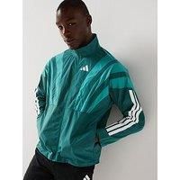 adidas Adizero Archive Mens Running Jacket Green Hooded Run Lightweight