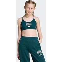 Adidas Girls Junior Training Collegiate Sports Bra - Green