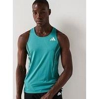 adidas Adizero Archive Mens Running Vest Green Run Quick Drying Jogging Tank Top
