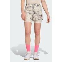 Running Shorts WOMENS Adidas OTR SD 2in1 Woman Beige Polyester