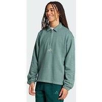 adidas All SZN French Terry Washed Half-Zip, Cotton, Green