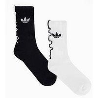 Adidas Originals Women'S Ruffle Crew Socks 2 Pack - Black/White