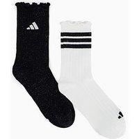 Adidas Sportswear Women'S Frill Socks 2 Pack - White/Black