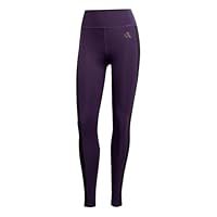 adidas Women/'s Optime Essentials 3 Stripes 7/8 Leggings, Aurora Plum/Black, XS