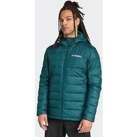adidas Men/'s Terrex Multi Light Down CLIMAWARM Hooded Jacket, Aurora Ivy, S