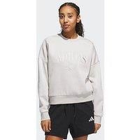 Adidas Sportswear Womens Cozy Holiday Graphic Sweatshirt - Grey