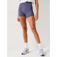 Adidas Womens Training Optime 3 Stripe 5Inch Bike Shorts - Purple