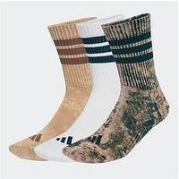 adidas Stonewash Crew Socks 3 Pairs, Cotton, Brown
