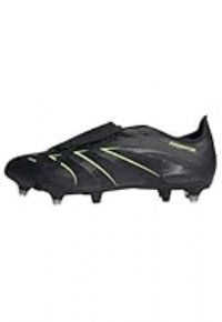 adidas Unisex Predator League Fold-Over Tongue Soft Ground Football Boots Shoes, Core Black/Carbon/Lucid Lemon, 11 UK