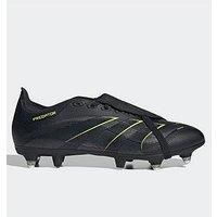 adidas Unisex Predator League Fold-Over Tongue Soft Ground Football Boots Shoes, Core Black/Carbon/Lucid Lemon, 8 UK