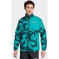 adidas Men/'s Terrex Multi Printed Wind Jacket, Pure Teal/Aurora Ivy, L