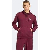 Adidas Originals Men'S Trefoil Essentials Loose Hoodie - Dark Red