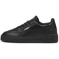 PUMA Unisex Shuffle Downtown Sneaker, Black Black Gold, 6 UK