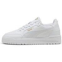 PUMA Unisex Shuffle Downtown Sneaker, White White Gold, 12 UK