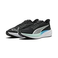 PUMA Unisex Darter PRO Road Running Shoe, Black Silver-Mint MELT-Speed Blue, 10 UK