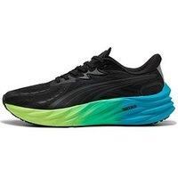 Puma Velocity Nitro 4 Mens Running Shoes Black Cushioned Sports Comfort Trainers