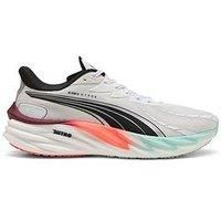 Puma Velocity Nitro 4 Trainers Mens Road Running Shoes Hyrox White/Red 11 UK